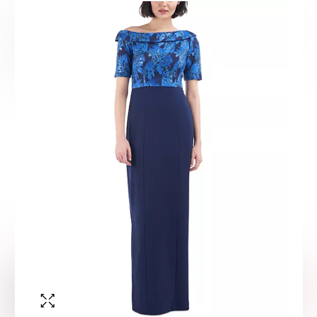 Js Collections Women's Sequined Asymmetric-Neck Gown